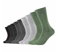 9er Pack camano Comfort Baumwoll Crew Socken 7241 - shale green melange 35-38
