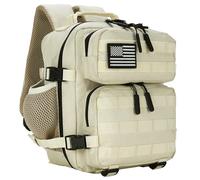 9L Mini Taktischer Rucksack für Damen und Herren Taktischer Rucksack Klein für Wandern Kleine Taktische Tasche, Cremefarben, Small, Taktischer Rucksack