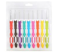 9PCS B bis J 2.0mm-6.0mm Ergonomische Häkelnadeln Set mit langen weichen Griffen Stricknadeln Häkelnadeln Nähwerkzeuge für artritische Hände