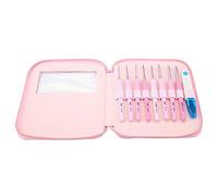 9pcs Farbverlauf Häkelnadeln Set, 2,5 mm 6 mm glatt Stricknadeln Kit, ergonomische Soft Grip Griffe, LongKnit Nadeln Weben Garn Set