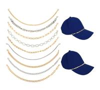 9stk Trucker Hut Ketten für Frauen & Männer, Metall Baseball Mütze Kette mit Karabinerhaken Abnehmbar Trucker Hut Anhänger für DIY Deko-Zubehör