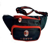 A.C. Milan Milan Gürteltasche aus Cordura 2 Taschen 2 Zip mit Schiebern Logo Original Offizielle