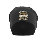 A Champion is Someone who gets up When he Can't Unisex Dünne Baumwolle Slouch Beanie Schwarz