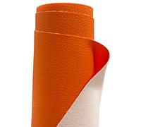 A-Express Premium Gekörnt Wasserdicht Kunstleder Gekörnt Lederimitat Texturiert Lederstoff Meterware - 100cm x 140cm (Leuchtend Orange)