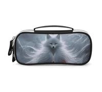 A Fox Spirit Federmäppchen mit Griff, große Kapazität, PU-Leder, Federmäppchen, Büro-Organizer, tragbare Kosmetiktasche für Reisen, Zuhause
