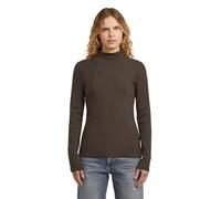 T-Shirt G-STAR "A Line Slim Rib Mock T-Shirt", Damen, Gr. XL, ganache, Obermaterial: 94% Baumwolle, 6% Elasthan, Shirts T-Shirt (93328251-XL) ganache