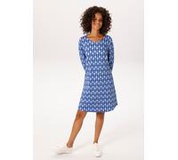 A-Linien-Kleid ANISTON CASUAL, Damen, Gr. 44, N-Gr, marine, blau, royalblau, blau, hellblau, weiß, Milano Rib, Obermaterial: 85% Viskose, 10% Polyester, 5% Elasthan, Jacquardmuster, bedruckt, gemuster