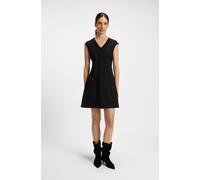 A-Linien-Kleid BOSS ORANGE "Duttina Premium Damenmode", Damen, Gr. L, N-Gr, schwarz 001, Jersey, Obermaterial: 70% Viskose, 26% Polyacryl, 4% Elasthan, unifarben, slim fit mini, V-Ausschnitt, Kleider,