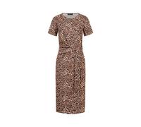 A-Linien-Kleid CLOUD 5IVE "CLOUD 5IVE Dress", Damen, Gr. XL, US-Größen, braun (beige, schwarz), 95% Polyester, 5% Elasthan, unifarben, slim fit, Rundhals, Kleider (98029355-XL) beige, schwarz