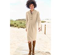 A-Linien-Kleid HEINE "Cord-Kleid", Damen, Gr. 44, Normalgrößen, beige (sand), 100% Baumwolle, unifarben, kurz, Rundhals, Kleider (59652945-44) sand