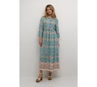 Cream Kleid CRAlora Damen Kleid 3/4 Arm Print Maxikleid Casual Maxi A-Linie Boho L/XL, Turquise Tile Print