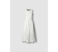 A-Linien-Kleid PEPE JEANS "NAOMI", Damen, Gr. XS, N-Gr, weiß, Feinripp;Web, Obermaterial: 100% Baumwolle, unifarben, ausgestellt kniebedeckend, Rundhals, Kleider, mit Lochstickerei, ärmellos (26045650