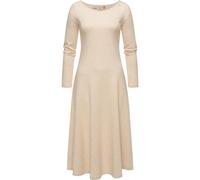 A-Linien-Kleid RAGWEAR "Appero Long", Damen, Gr. L (40), Normalgrößen, beige, Material: 70% Baumwolle, 30% Polyester, Basic, A-Linie ca. Mitte Wade, Rundhals, Ärmel ohne Ärmelschlitz abgesteppte Kante