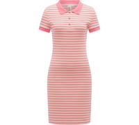 A-Linien-Kleid RAGWEAR "Colaro Stripes Dress YOUMODO", Damen, Gr. XS (34), Normalgrößen, pink, Material: 95% Baumwolle, 5% Elasthan, tailliert knieumspielend, hoch geschlossener Ausschnitt, eng Bündch