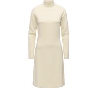 A-Linien-Kleid RAGWEAR "Leavie", Damen, Gr. M (38), Normalgrößen, beige (ecru), Material: 47% Polyester, 47% Modal, 6% Elasthan, A-Linie knielang, hoch geschlossener Ausschnitt, eng, Kleider, Modische