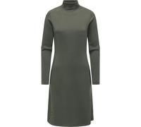 A-Linien-Kleid RAGWEAR "Leavie", Damen, Gr. S (36), Normalgrößen, grün (olivgrün), Material: 47% Polyester, 47% Modal, 6% Elasthan, A-Linie knielang, hoch geschlossener Ausschnitt, eng, Kleider, Modis