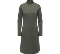 A-Linien-Kleid RAGWEAR "Leavie", Damen, Gr. S (36), Normalgrößen, olivgrün, Material: 47% Polyester, 47% Modal, 6% Elasthan, A-Linie knielang, hoch geschlossener Ausschnitt, eng, Kleider, Modisches Da