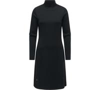 A-Linien-Kleid RAGWEAR "Leavie", Damen, Gr. XS (34), Normalgrößen, schwarz, Material: 47% Polyester, 47% Modal, 6% Elasthan, A-Linie knielang, hoch geschlossener Ausschnitt, eng, Kleider, Modisches Da