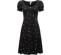 Ragwear Damen Verspieltes Sommerkleid leichtes Kurzarm Midikleid Orise Print Black Gr. M