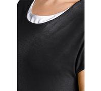 Jerseykleid SHEEGO "Jersey-Kleid", Damen, Gr. 54, Normalgrößen, schwarz-weiß (schwarz, weiß), Jersey, 95% Viskose, 5% Elasthan, unifarben, wadenlang, Rundhals, Kleider Jerseykleid (90858519-54) schwar