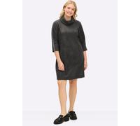 A-Linien-Kleid SHEEGO "Velours-Kleid", Damen, Gr. 58, Normalgrößen, graphit, 90% Polyester, 10% Elasthan, unifarben, kurz, Kleider (35700424-58) graphit