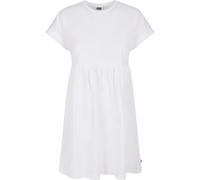 A-Linien-Kleid URBAN CLASSICS "Urban Classics Damen Ladies Organic Empire Valance Tee Dress", Damen, Gr. S, US-Größen, weiß, 100% Baumwolle, unifarben, loose fit, Rundhals, Kleider (15669817-S) weiß