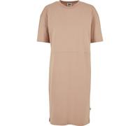 A-Linien-Kleid URBAN CLASSICS "Urban Classics Damen Ladies Organic Oversized Slit Tee Dress", Damen, Gr. M, US-Größen, beige (amber), 100% Baumwolle, unifarben, oversize, Rundhals, Kleider (24542823-M