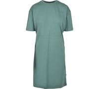 A-Linien-Kleid URBAN CLASSICS "Urban Classics Damen Ladies Organic Oversized Slit Tee Dress", Damen, Gr. M, US-Größen, Kurzarm, grün (paleleaf), 100% Baumwolle, unifarben, oversize, Rundhals, Kleider