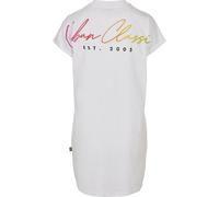 A-Linien-Kleid URBAN CLASSICS "Urban Classics Damen Ladies Rainbow Tee Dress", Damen, Gr. XL, US-Größen, weiß, 100% Baumwolle, loose fit, Rundhals, Kleider (67923257-XL) weiß