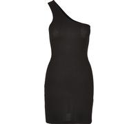 A-Linien-Kleid URBAN CLASSICS "Urban Classics Damen Ladies Rib One Shoulder Dress", Damen, Gr. 3XL, US-Größen, schwarz, 77% Polyester, 19% Viskose, 4% Elasthan, unifarben, slim fit, asymmetrischer Aus