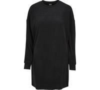 A-Linien-Kleid URBAN CLASSICS "Urban Classics Damen Ladies Velvet Rib Crew Dress", Damen, Gr. S, US-Größen, schwarz, 97% Polyester, 3% Elasthan, unifarben, normal, Rundhals, Kleider (55447267-S) schwa