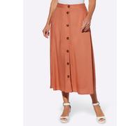 A-Linien-Rock CLASSIC BASICS, Damen, Gr. 44, orange (papaya), 100% Viskose, unifarben, wadenlang, Röcke A-Linien-Rock (16503661-44) papaya