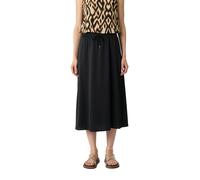 A-Linien-Rock COMMA, Damen, Gr. 40, schwarz, Web, Obermaterial: 100% Polyester, unifarben, normal lang, Röcke A-Linien-Rock, mit elatstischem Bund und Kordelzug (16825859-40) schwarz