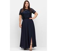 A-Linien-Rock SHEEGO, Damen, Gr. 44, blau (marine), 100% Polyester, unifarben, wadenlang, Röcke A-Linien-Rock (16325048-44) marine