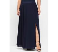 A-Linien-Rock SHEEGO, Damen, Gr. 56, blau (marine), 100% Polyester, unifarben, wadenlang, Röcke A-Linien-Rock (16325048-56) marine