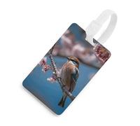 A Little Bird Gepäckanhänger, Reisezubehör, TPU-Taschen-Anhänger, personalisierbar, Namensausweis, Identifikationskarte mit schwarzem Umhängeband für Koffer, Rucksack, Werkzeugkasten, Weiß