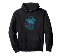 A Look into the Future Cyber Katze SciFi Cat Design Pullover Hoodie
