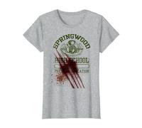 A Nightmare on Elm Street Springwood T-Shirt, Damen, Grau Meliert, XL