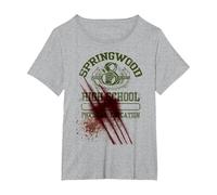 A Nightmare on Elm Street Springwood T-Shirt, Damen Große Größen, Grau Meliert, 6X