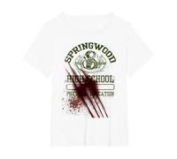 A Nightmare on Elm Street Springwood T-Shirt, Damen Große Größen, Weiß, 4X