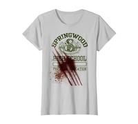 A Nightmare on Elm Street Springwood T-Shirt, Damen, Silber, XS