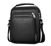 A-QMZL Umhängetasche Herren Schultertasche Herrentasche klein Vintage Messenger Bag Herrenhandtasche Crossbody Bag Handtasche PU Leder Schultertasche für Männer (schwarz)