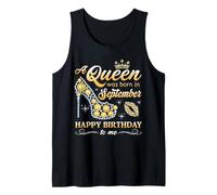 A Queen was Born in September Frauen Mädchen Damen Geburtstag Tank Top