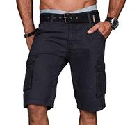 Cargoshorts ALESSANDRO SALVARINI "ASNico" Gr. W30, Normalgrößen, grau (anthrazit) Herren Hosen Cargoshorts inklusive passendem Gürtel (68949643-30)