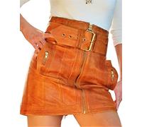 A-Style Lederrock in ECHT-Leder mit breitem Gürtel in Cognac Modell: Charlotte (as3, Alpha, x_l, Regular, Regular)