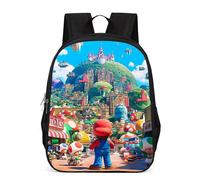 (A) Super Mario 3D-Druck-Rucksack für Kinder, Jungen und Mädchen, leicht, Grundschultasche, Grundschul-Büchertaschen