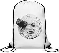 A Trip To The Moon Man In The Moon Space Rocket Gym Sack Casual Drawstring Bag White
