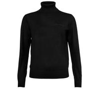 A|X ARMANI EXCHANGE Damen Rollkragenpullover - Feinstrick, Schurwolle, Logo, einfarbig XS Schwarz