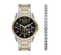 A|X ARMANI EXCHANGE Herren-Chronograph mit zweifarbigem Edelstahlarmband, Geschenkset mit Uhr und Armband (Modell: A|X7148SET)