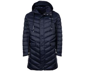 A|X ARMANI EXCHANGE Herren Daunen-Mantel - Steppjacke, Reißverschluss,Kapuze, Logo Aufdruck S Blau
